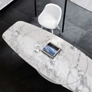 Calligaris Orbital table-white cermaic_Igloo chair