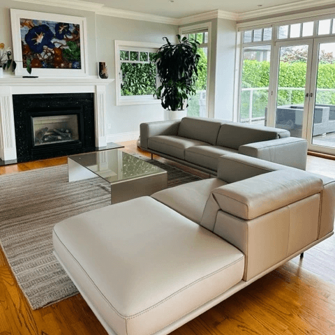 gamma denny modern leather sofa vancouver
