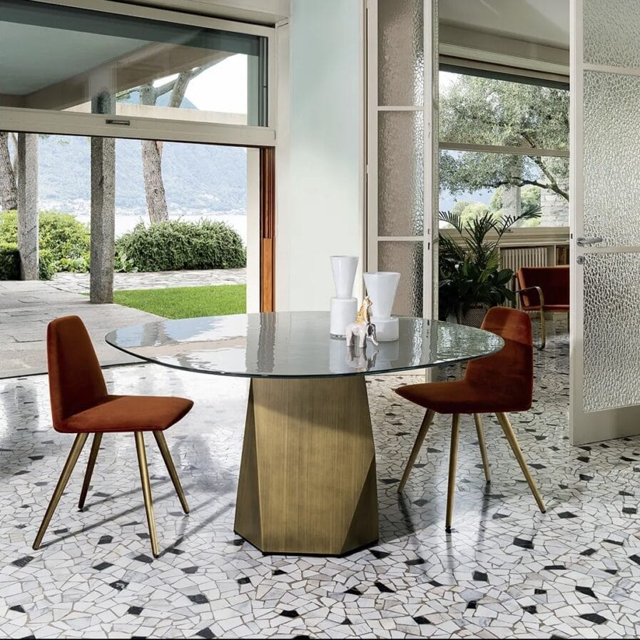 table deod glass brass sovetitalia