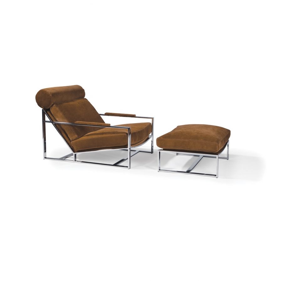 Thayer Coggin Cruisin' Lounge Chair chrome frame