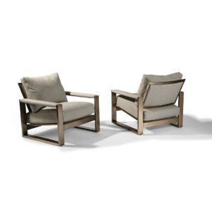 Thayer Coggin Chunky Milo 1372-103-B Pair of Lounge Chairs