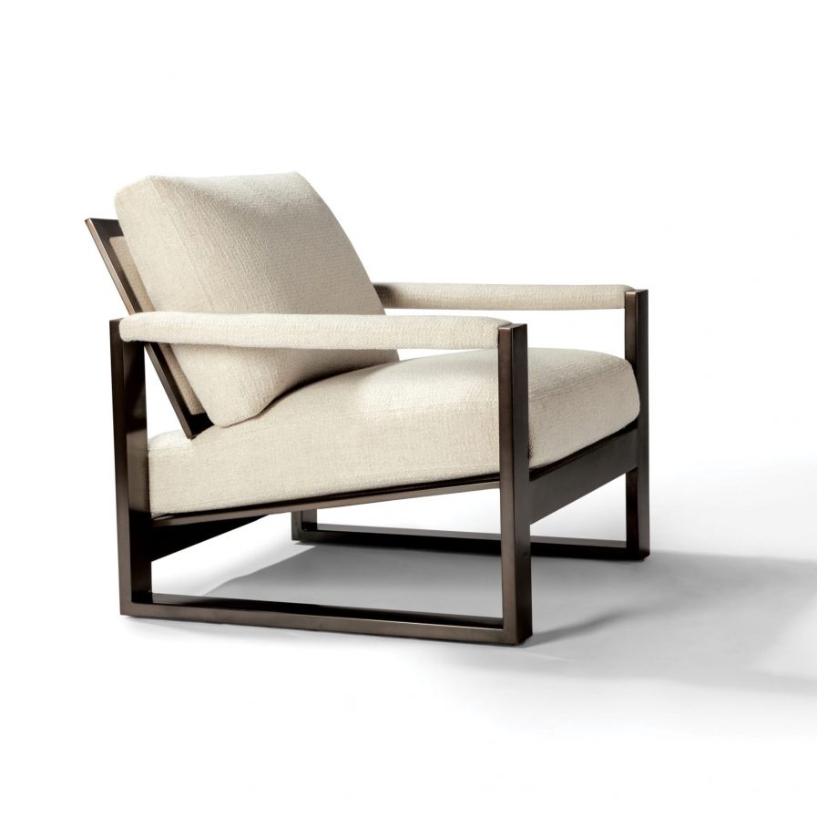 Chunky Milo 1372-103-DB Lounge Chair white fabric