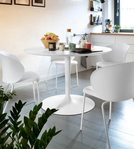 cb4005 FD120connubia round pedestal dining table white