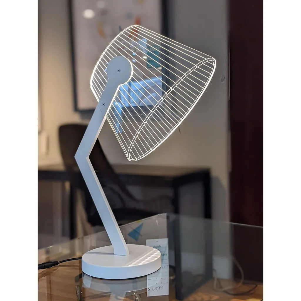 acrylic table lamp white