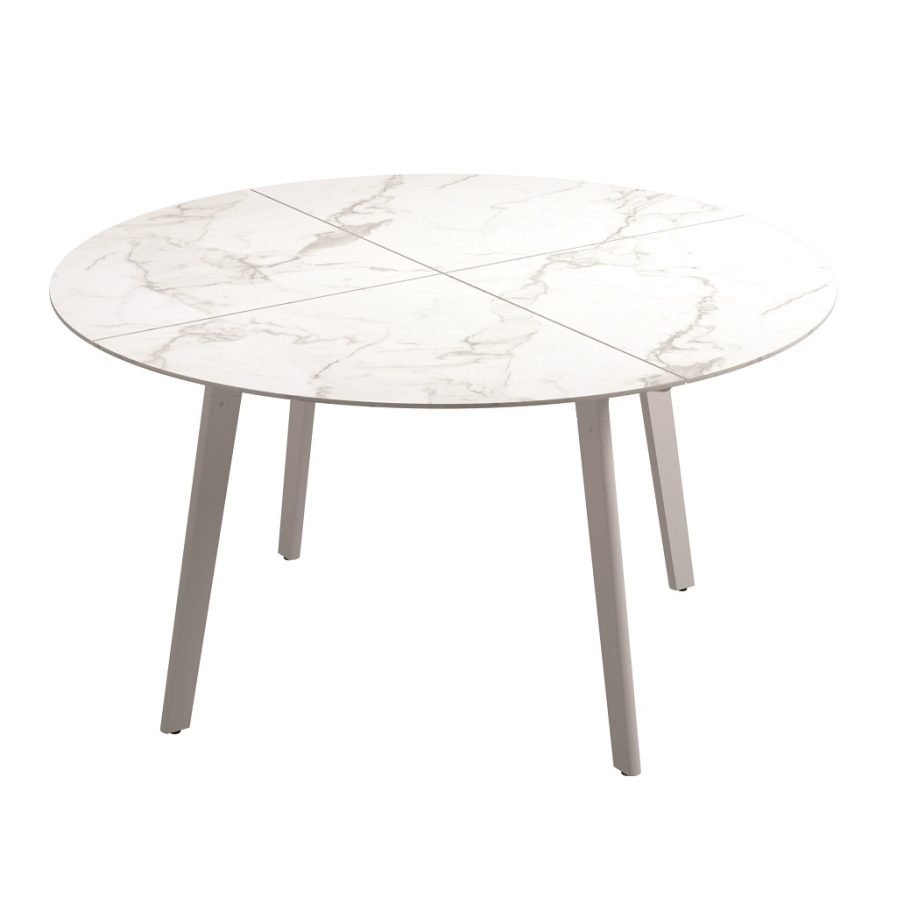Carver 55 Round Dining Table Bianco Ceramic - White