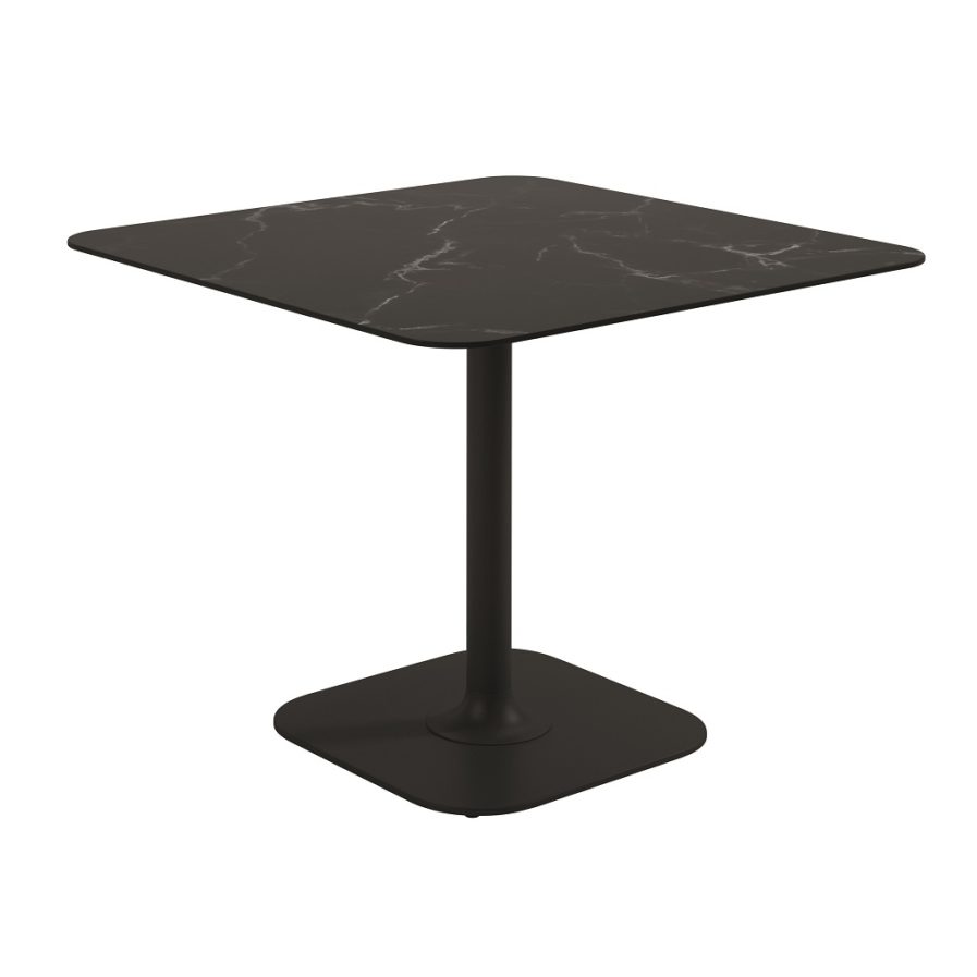 Grid 35.5 Square Dining Table - Nero Ceramic Top (Meteor)