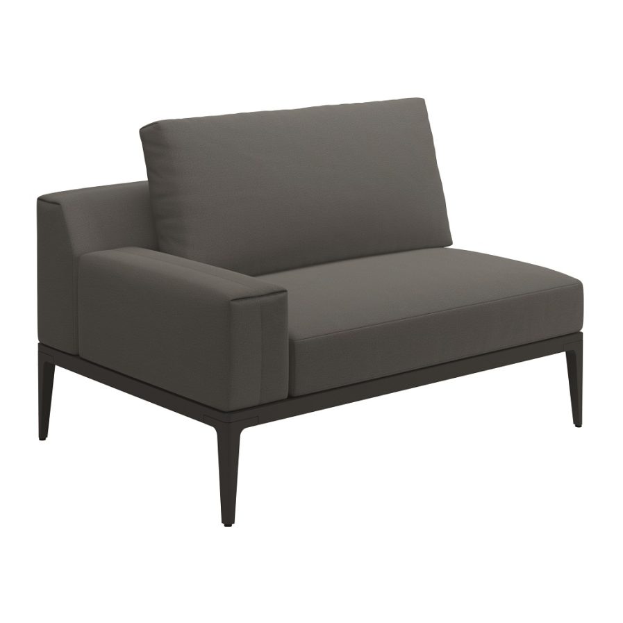 Grid Dining Sofa with Arm - Meteor (Blend Fog)