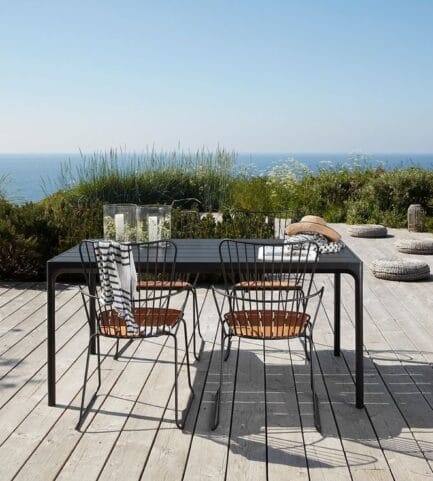 FOUR DINING TABLE 160x90 ALU PAON DINING CHAIR