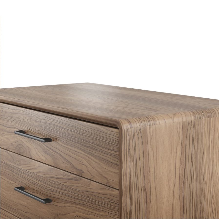 linq 9185 modern wood bedroom 5 drawer chest bdi furniture walnut isolated 5