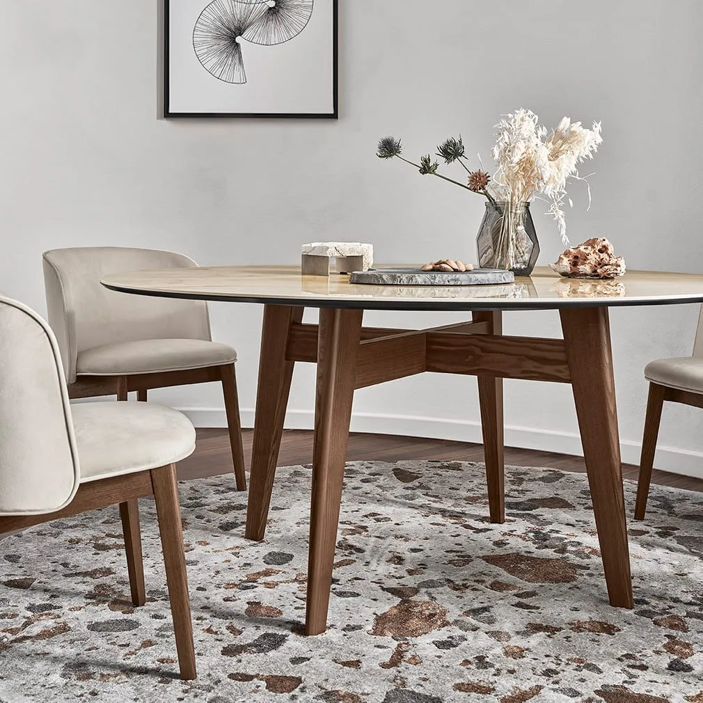 calligaris abrey dining table 140cm smoke ceramic golden onyx marble