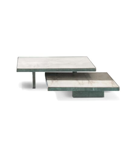 Gamma Puzzle nesting coffee table leather