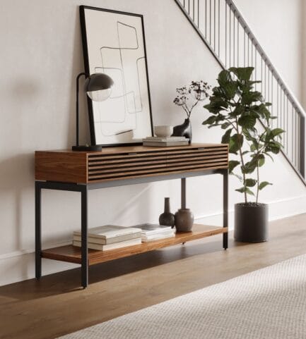 cora console 1173 BDI natural walnut modern living room furniture entry way ls2