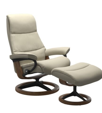 view signature recliner palomalightgray black teak