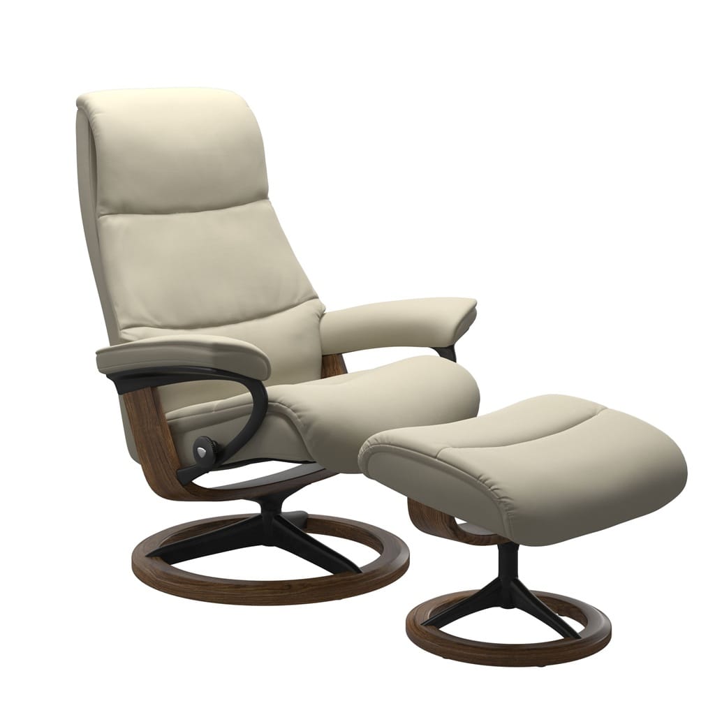 view signature recliner palomalightgray black teak