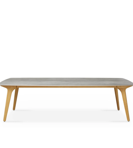 manutti table torsa natural teak geo travertine