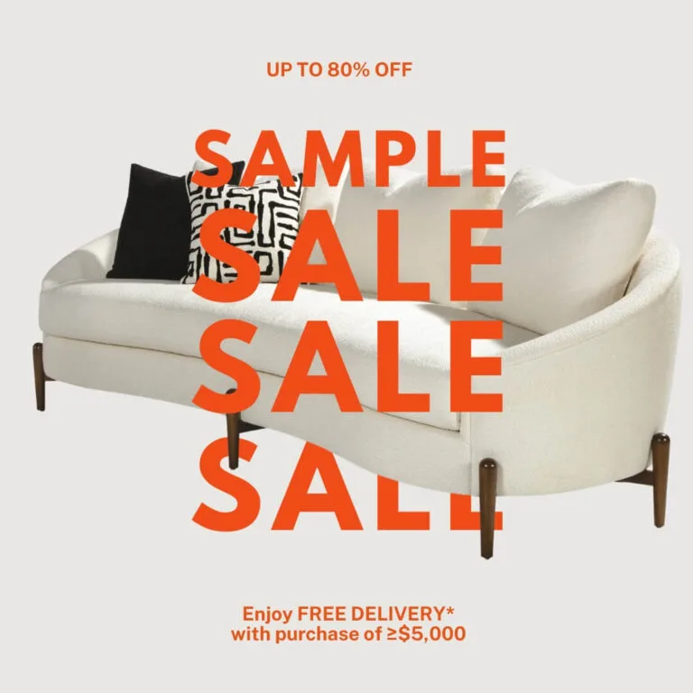 Sample sale banner up to 80% off