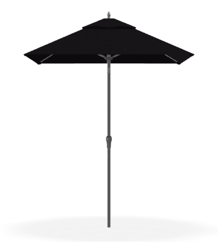 Frankford Monterey 6.5 Square Umbrella 4 8 2025 Black (Brushed Silver)