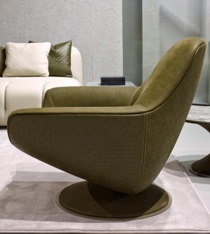 gamma grace swivel leather chair vancouver (green)