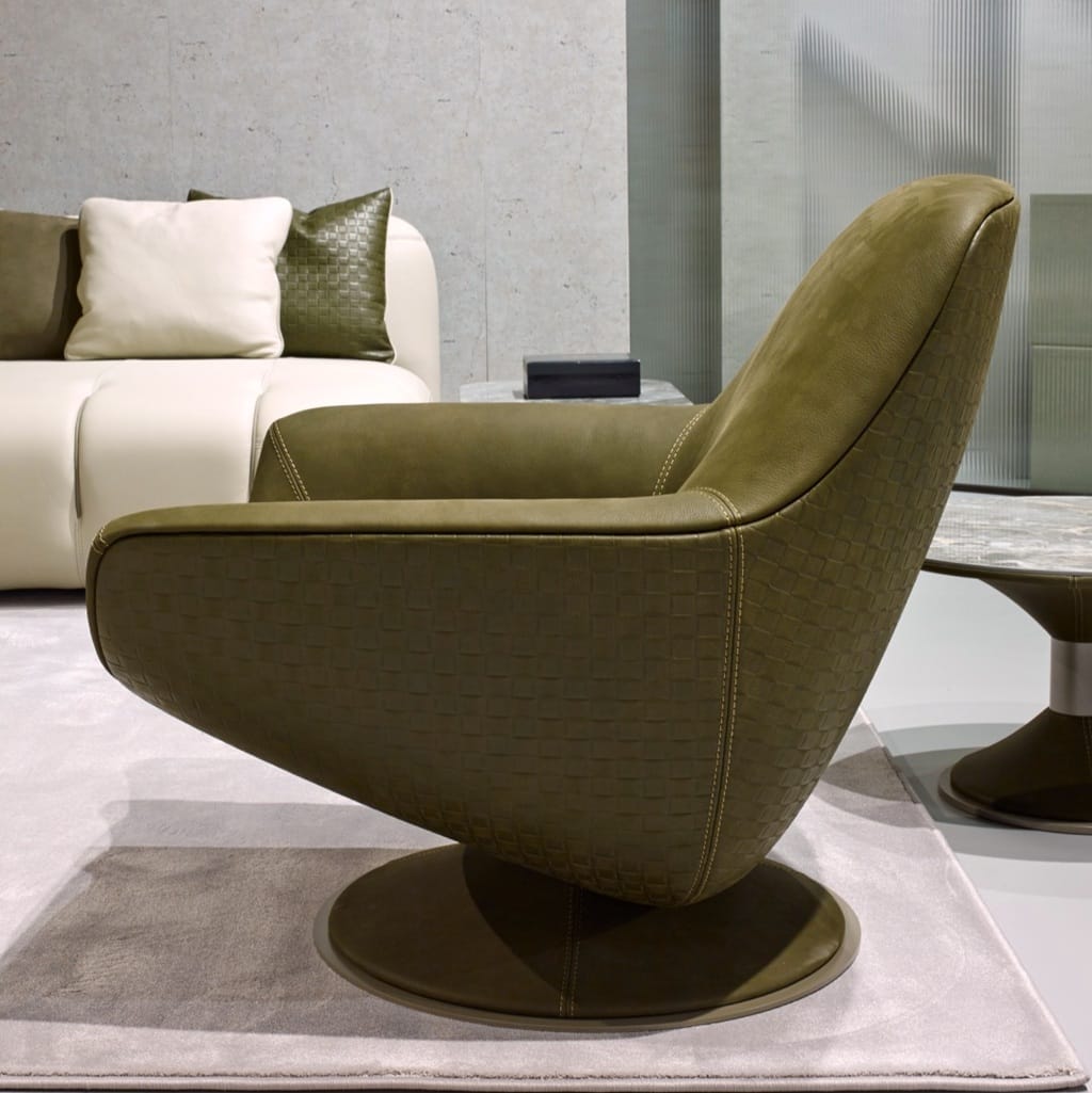 gamma grace swivel leather chair vancouver (green)