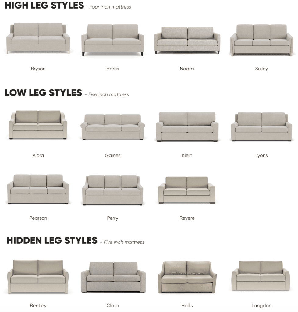 americanleather sleeper leg styles