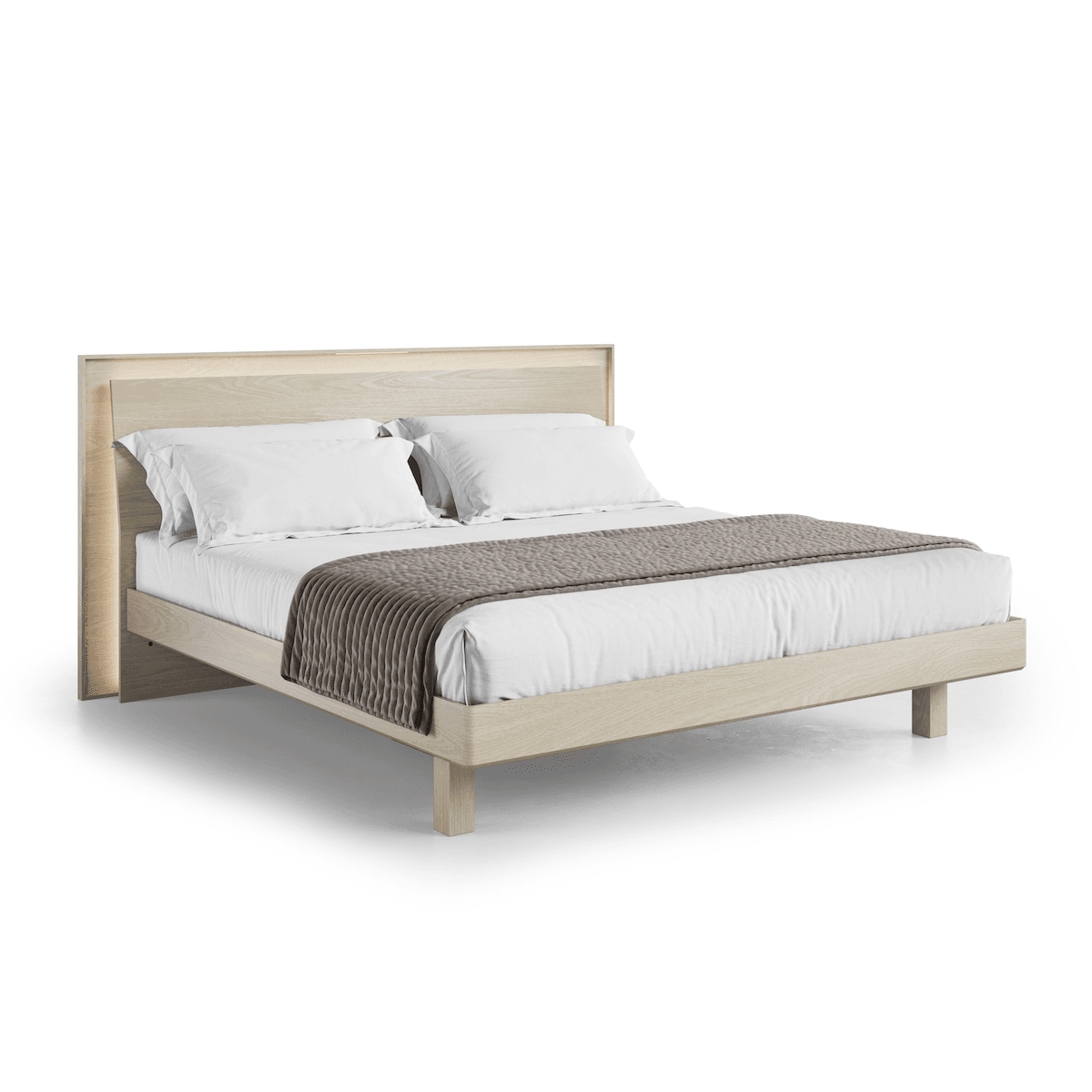kava bed king 9619 BDI washed oak modern platform bed 1 on