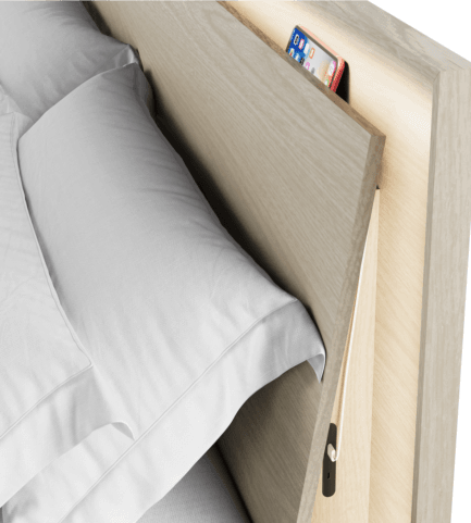 kava bed king 9619 BDI washed oak modern platform bed power station 3 on