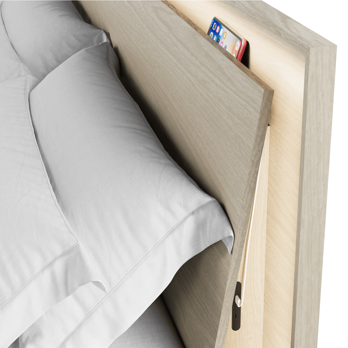 kava bed king 9619 BDI washed oak modern platform bed power station 3 on