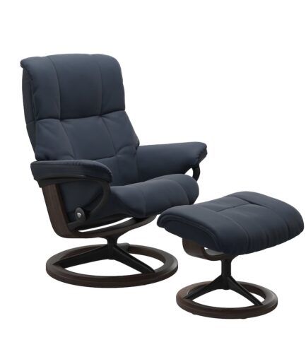 stressless mayfair signature recliner palomaoxfordblue matteblack wenge