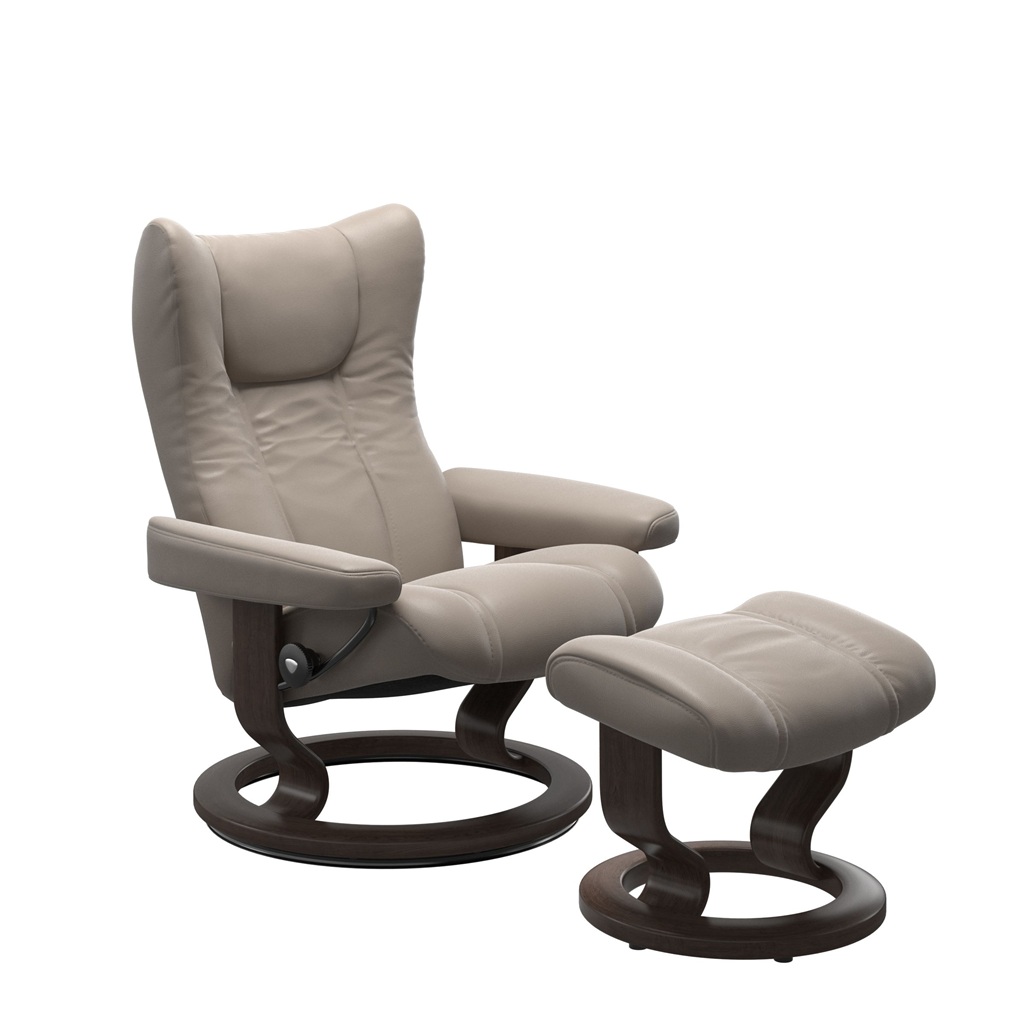 stressless wing classic recliner palomadarkmushroom wenge