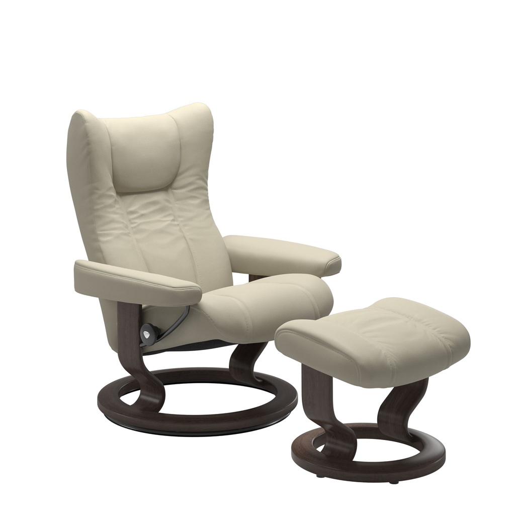 stressless wing classic recliner palomalightgray wenge