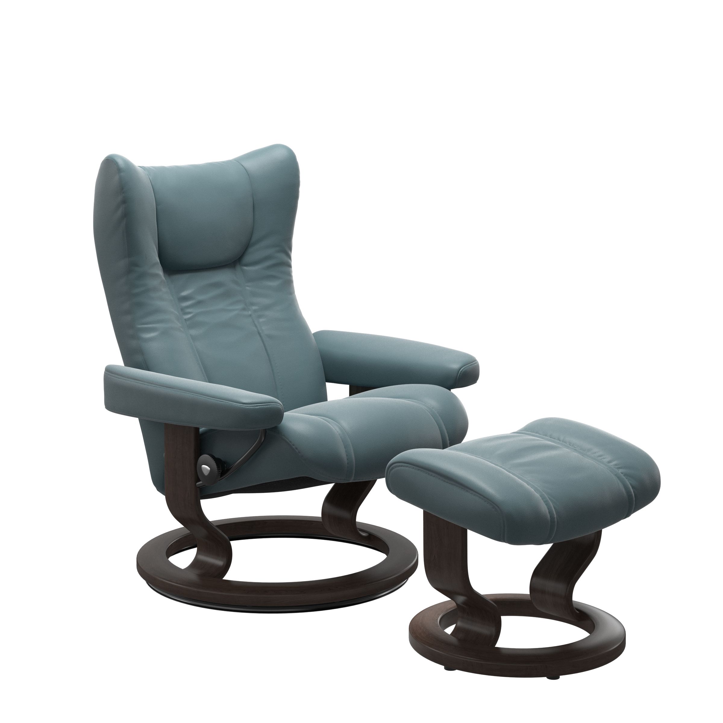 stressless wing classic recliner palomatealblue wenge